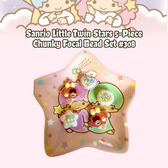 Sanrio Jewelry - Sanrio Little Twin Stars 5-Piece Coordinated Focal Bead Set new